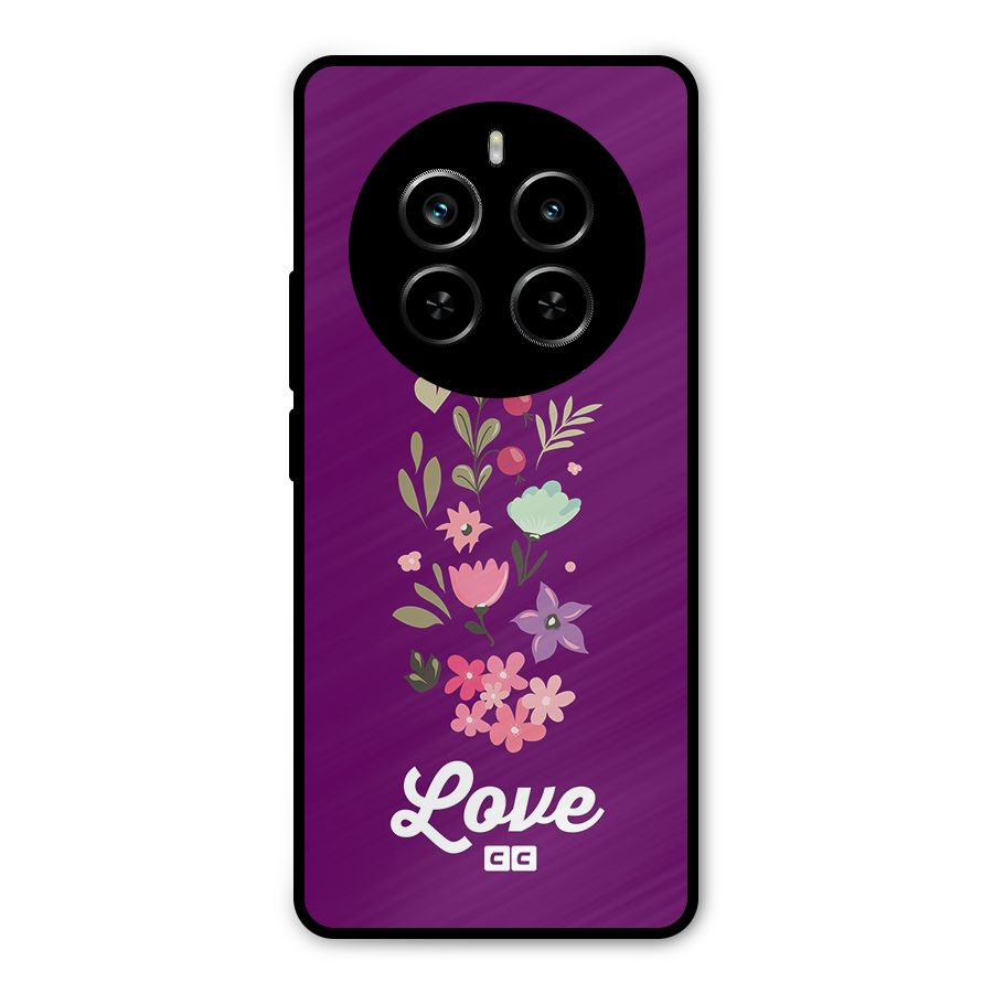 Floral Love Metal Back Case for Realme P1 Pro
