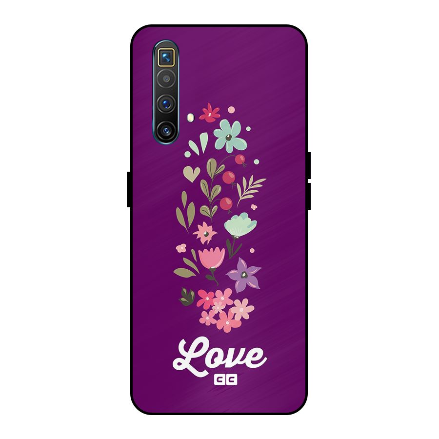 Floral Love Metal Back Case for Realme X3 SuperZoom