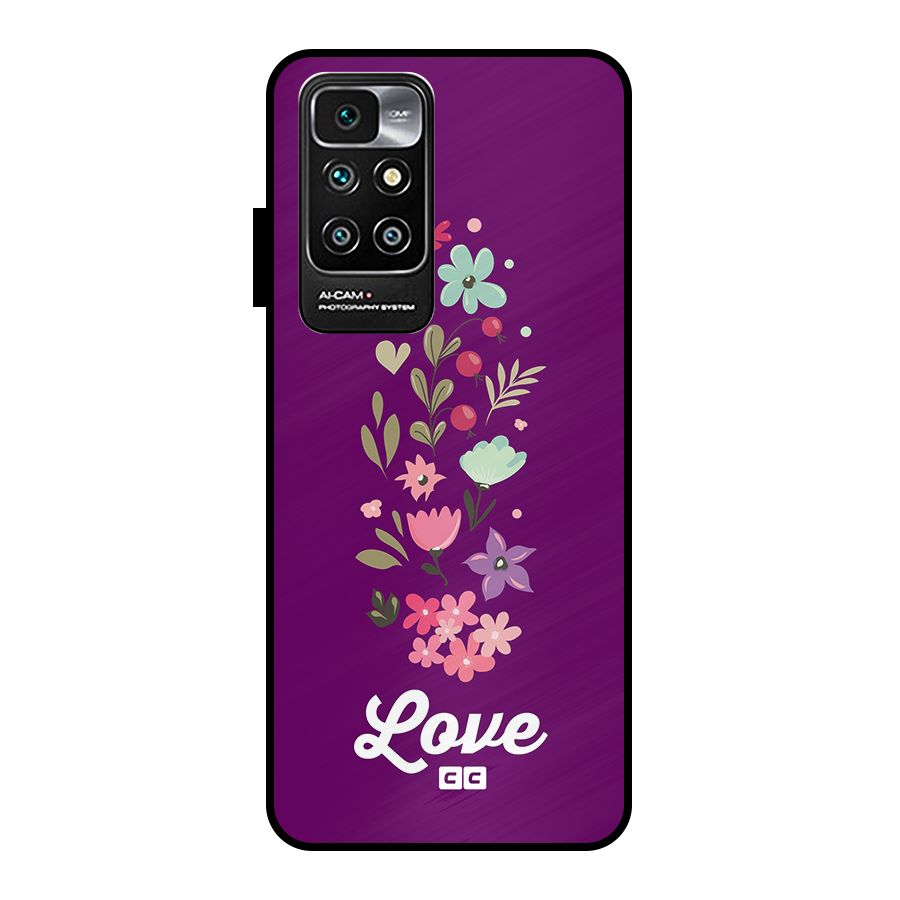 Floral Love Metal Back Case for Redmi 10 Prime