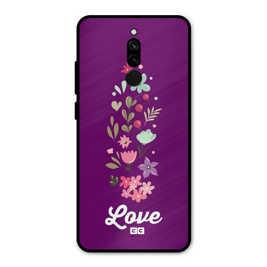 Floral Love Metal Back Case for Redmi 8