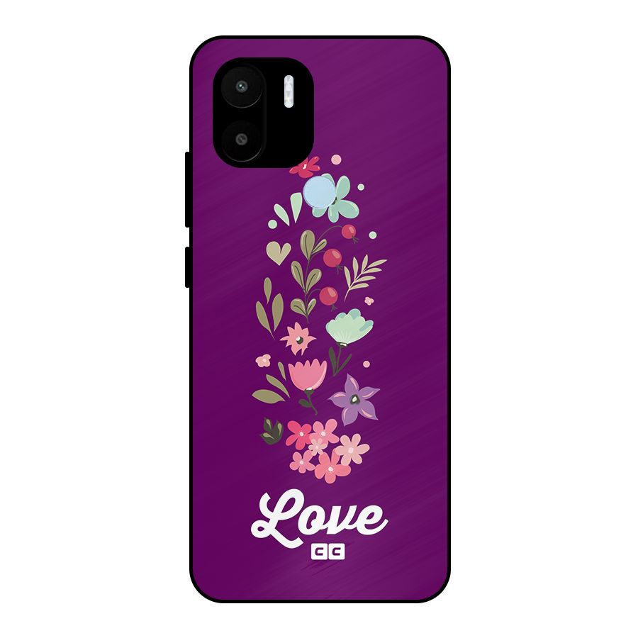 Floral Love Metal Back Case for Redmi A2+