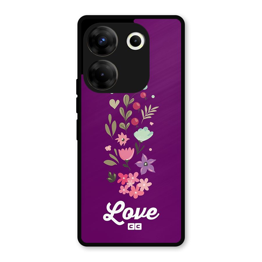 Floral Love Metal Back Case for Tecno Camon 20