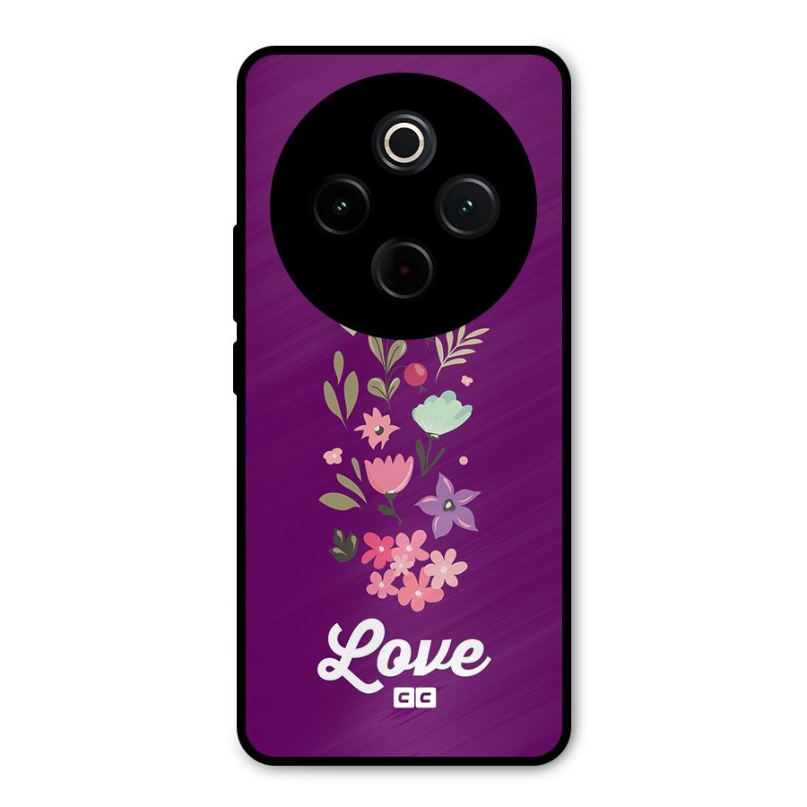 Floral Love Metal Back Case for Vivo T4