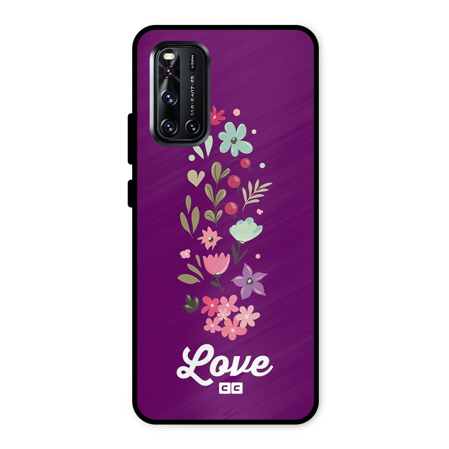 Floral Love Metal Back Case for Vivo V19