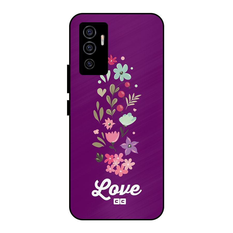 Floral Love Metal Back Case for Vivo V23e