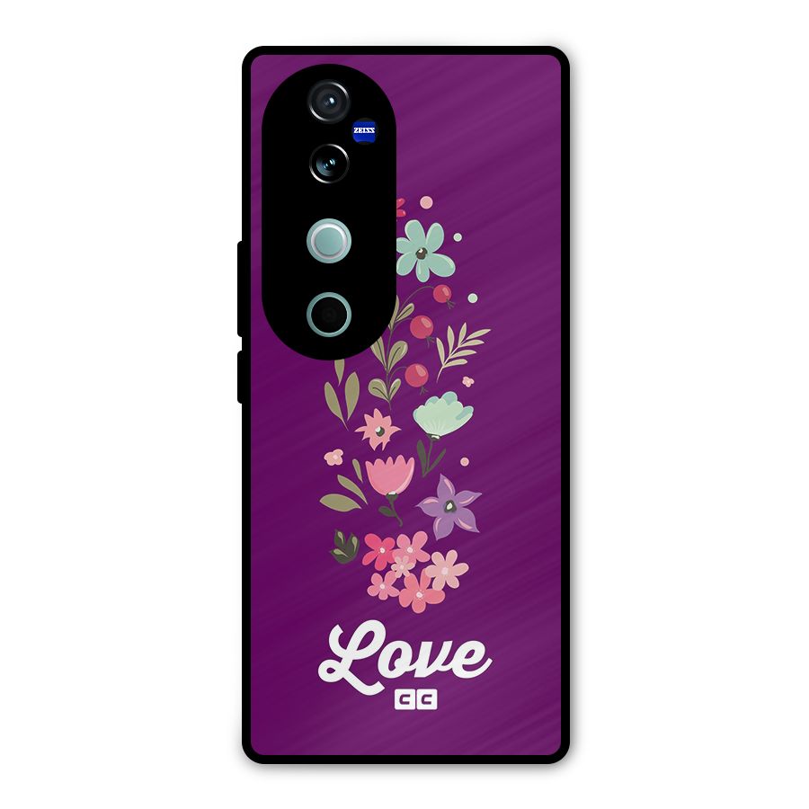 Floral Love Metal Back Case for Vivo V40