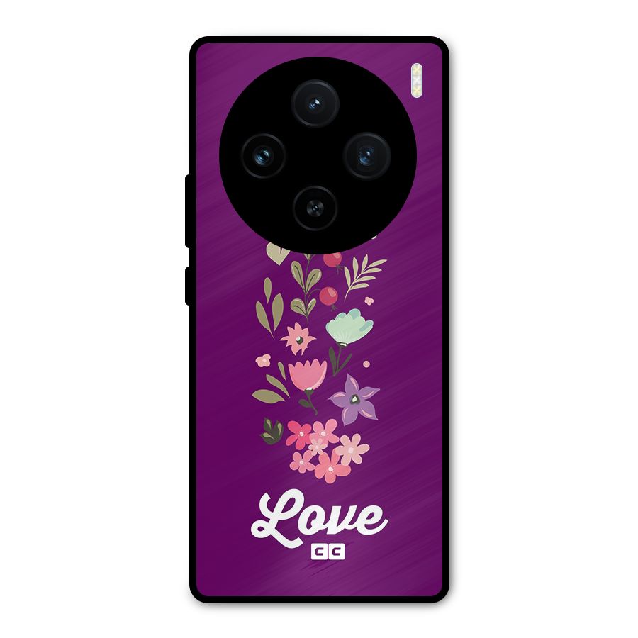 Floral Love Metal Back Case for Vivo X100