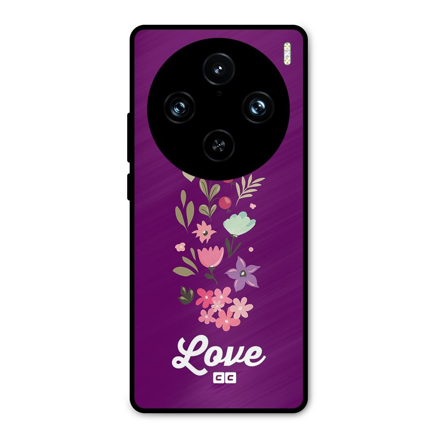 Floral Love Metal Back Case for Vivo X100 Pro