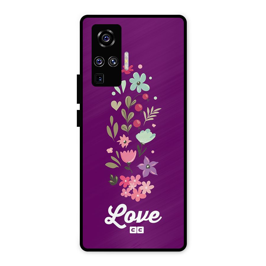 Floral Love Metal Back Case for Vivo X50 Pro