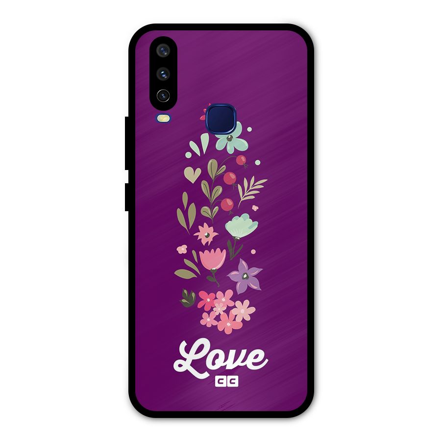 Floral Love Metal Back Case for Vivo Y12