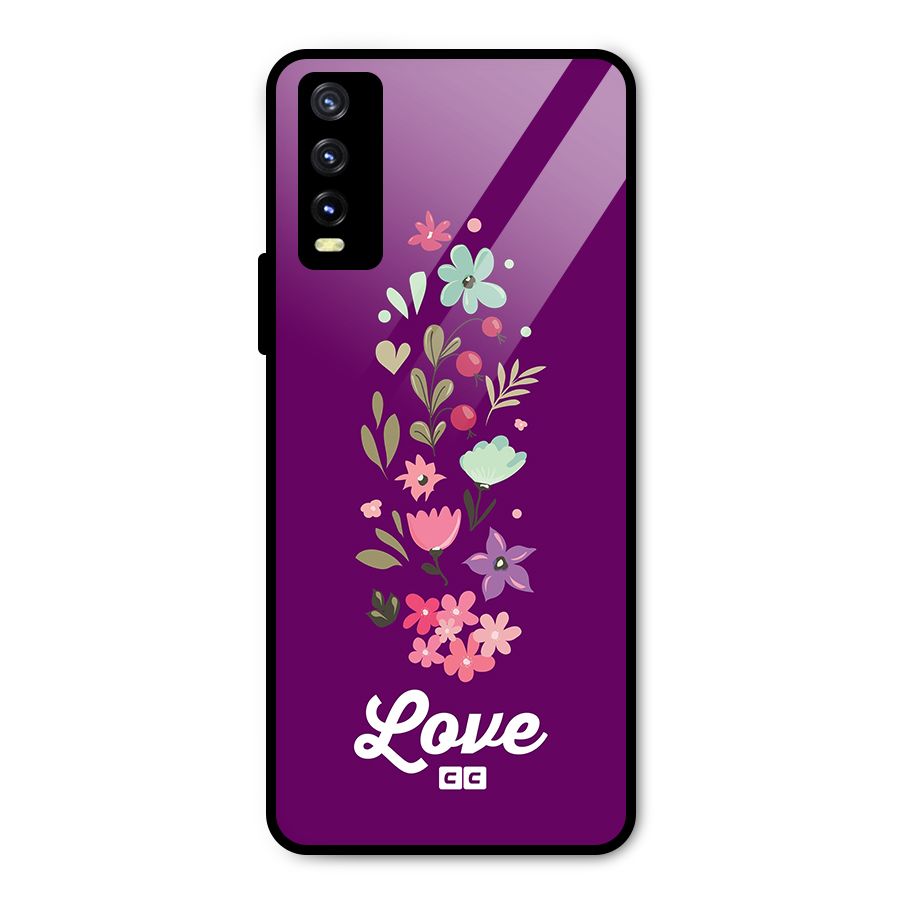 Floral Love Metal Back Case for Vivo Y20g