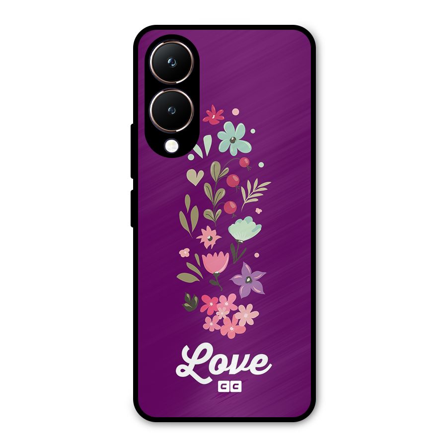 Floral Love Metal Back Case for Vivo Y28