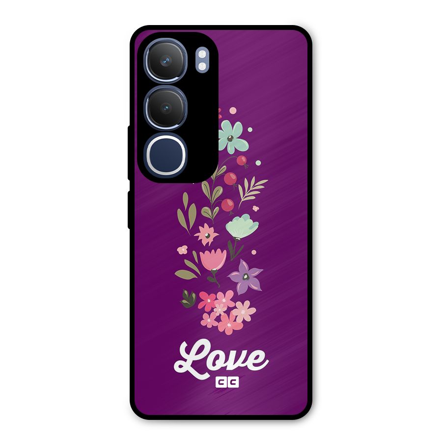 Floral Love Metal Back Case for Vivo Y29