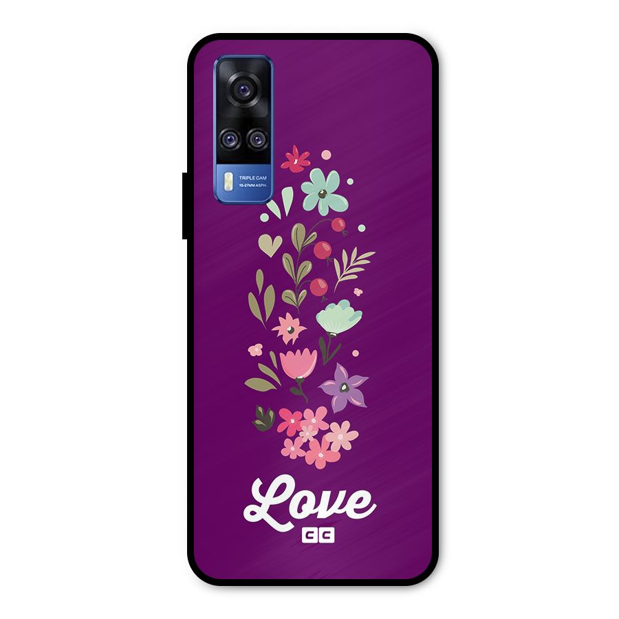 Floral Love Metal Back Case for Vivo Y31