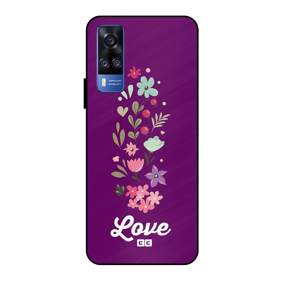 Floral Love Metal Back Case for Vivo Y51