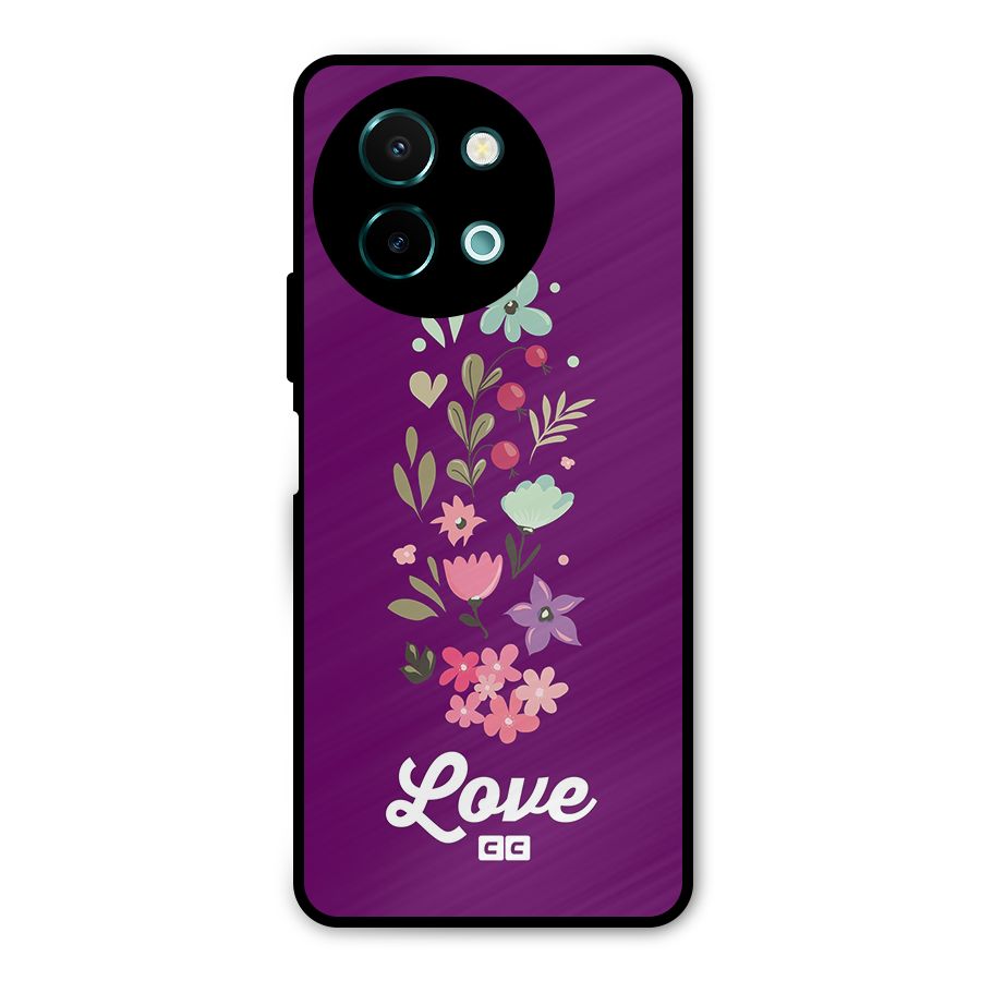 Floral Love Metal Back Case for Vivo Y58