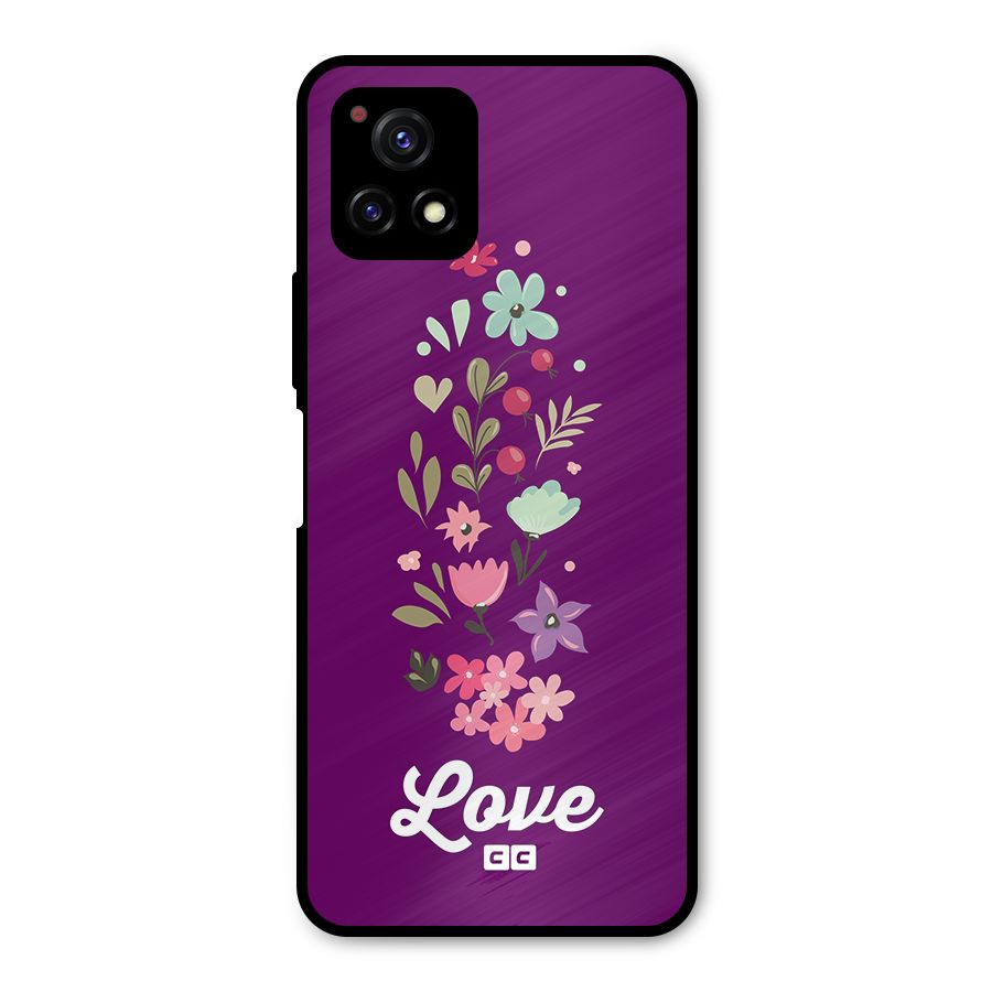 Floral Love Metal Back Case for Vivo Y72 5G