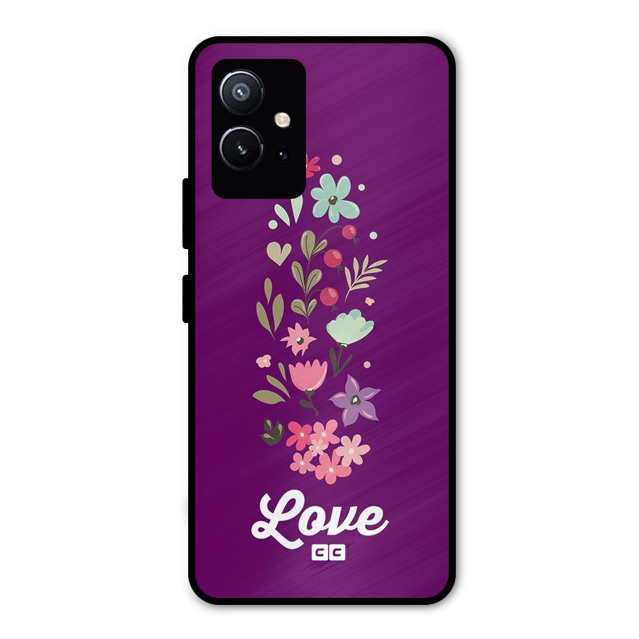 Floral Love Metal Back Case for Vivo Y75 5G