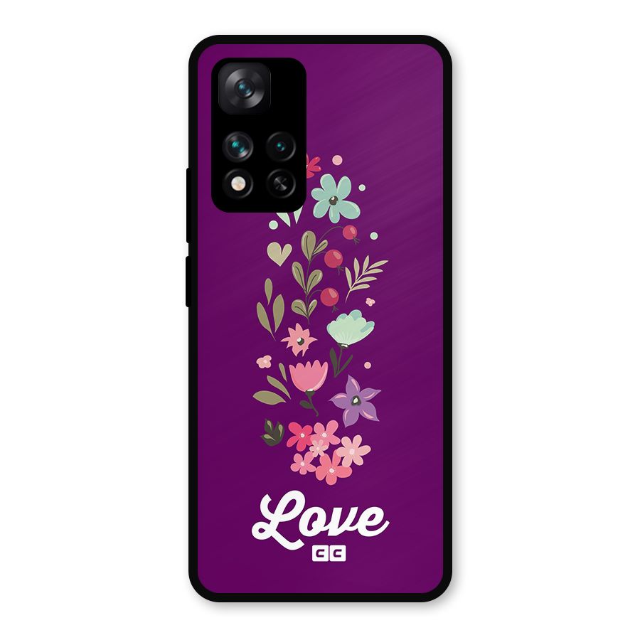 Floral Love Metal Back Case for Xiaomi 11i Hypercharge 5G