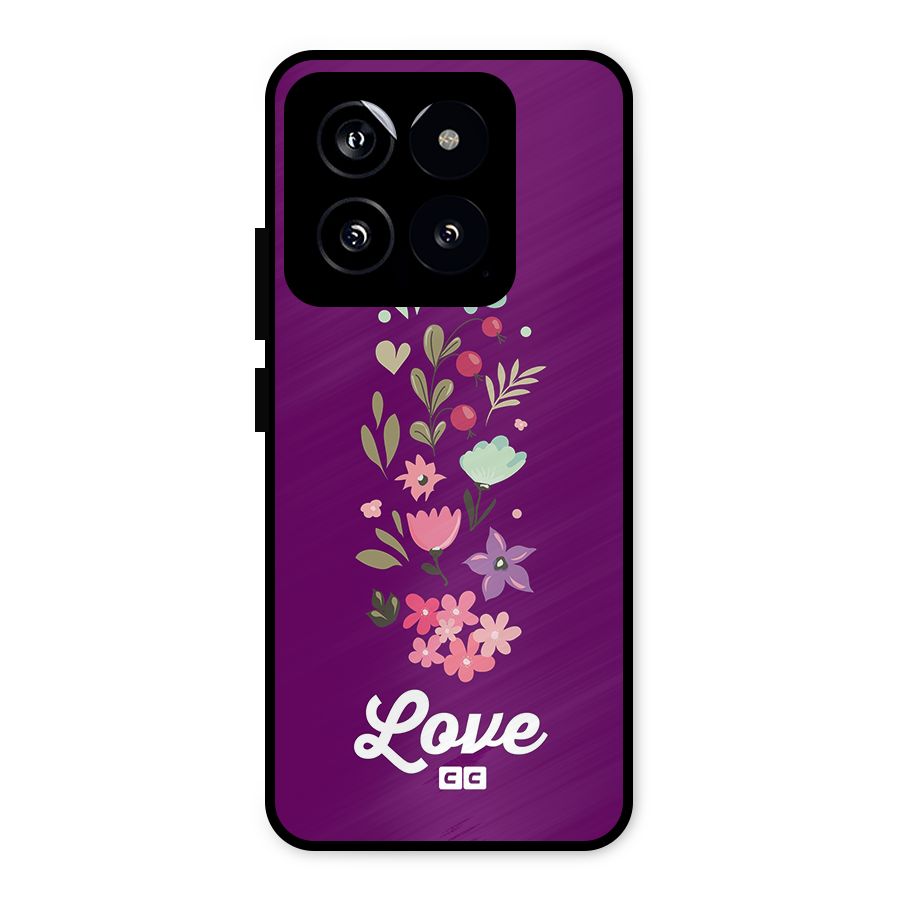 Floral Love Metal Back Case for Xiaomi 14
