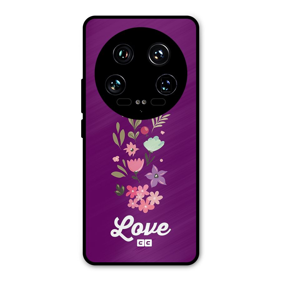Floral Love Metal Back Case for Xiaomi 14 Ultra