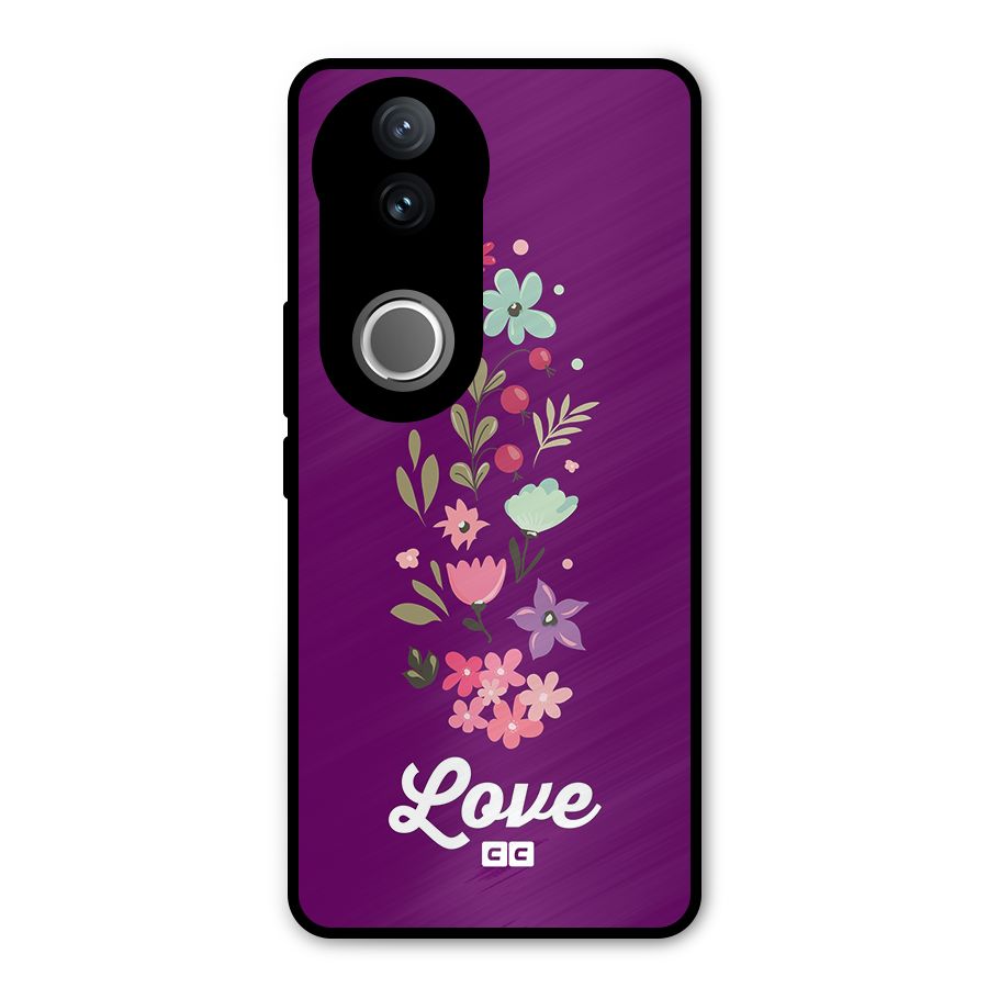 Floral Love Metal Back Case for iQOO Z10R