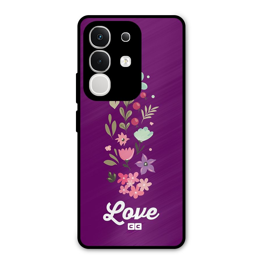 Floral Love Metal Back Case for iQOO Z10x