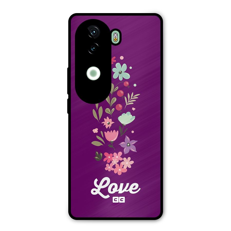 Floral Love Metal Back Case for iQOO Z9s