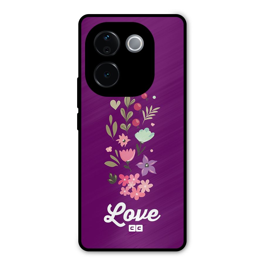Floral Love Metal Back Case for iQOO Z9s Pro