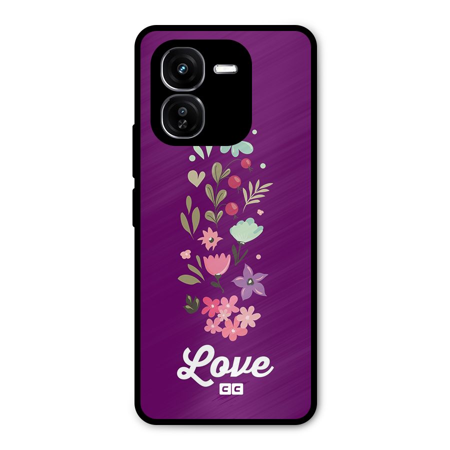 Floral Love Metal Back Case for iQOO Z9x