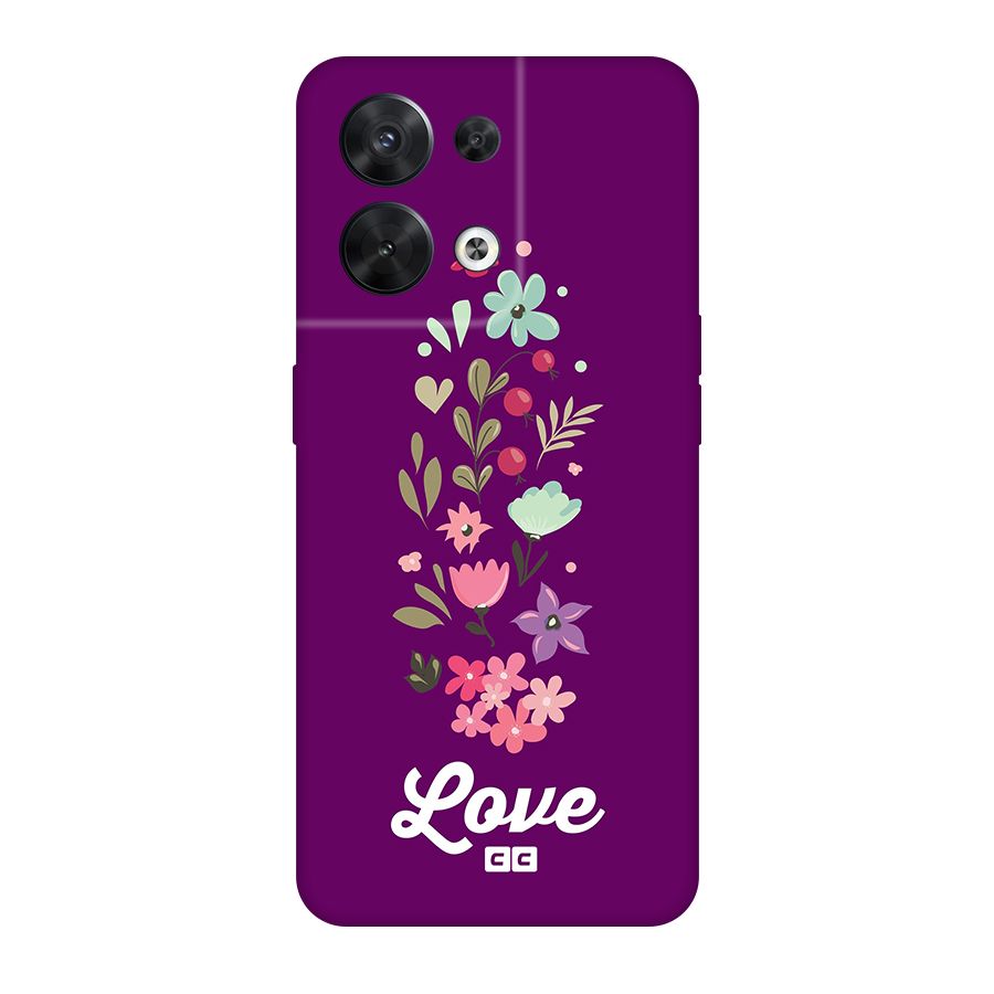 Floral Love Original Polycarbonate Back Case for Oppo Reno8 5G