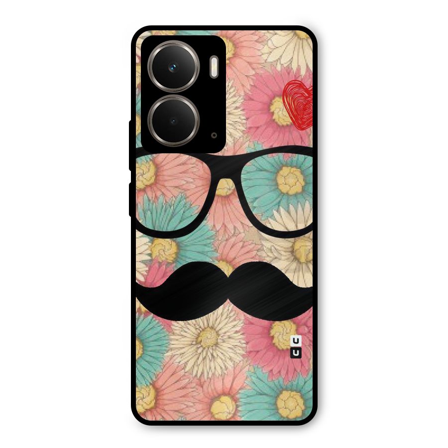 Floral Moustache Metal Back Case for Realme P3
