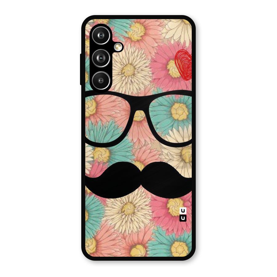 Floral Moustache Metal Back Case for Samsung Galaxy M54
