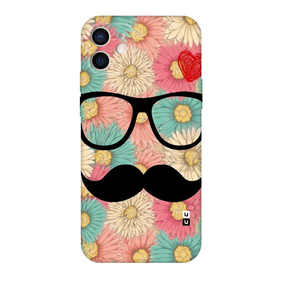 Floral Moustache Original Polycarbonate Back Case for iPhone 12