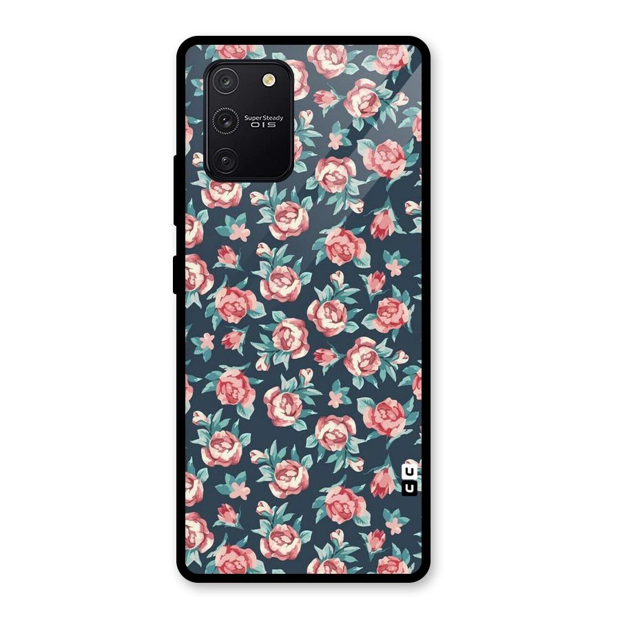 Floral Navy Bloom Glass Back Case for Galaxy S10 Lite