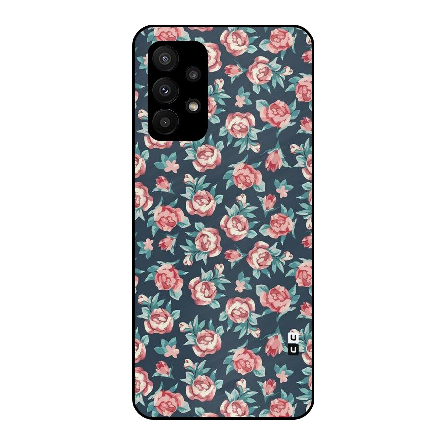 Floral Navy Bloom Metal Back Case for Galaxy A23