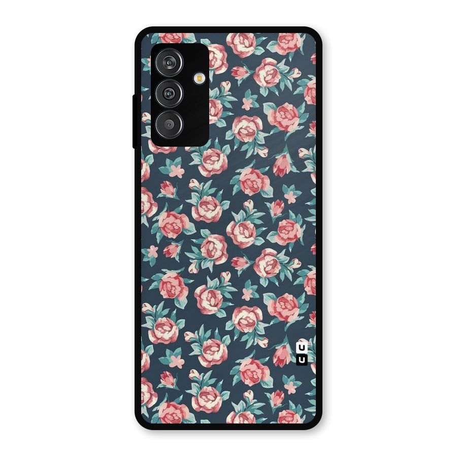 Floral Navy Bloom Metal Back Case for Galaxy F13