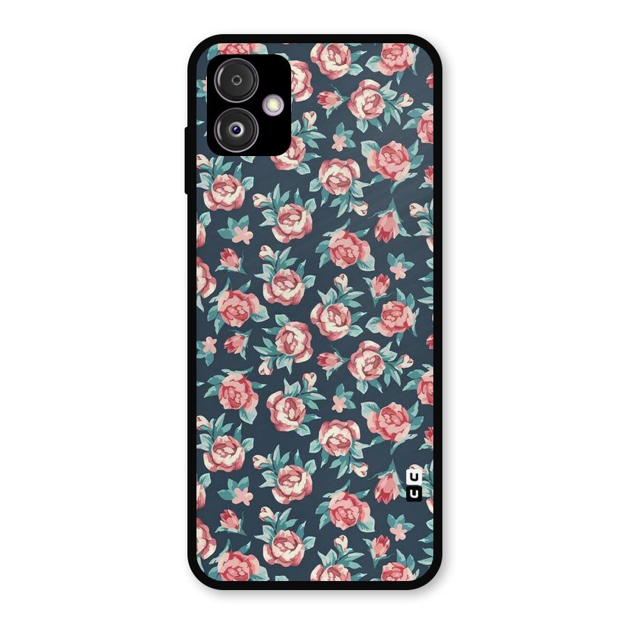Floral Navy Bloom Metal Back Case for Galaxy F14