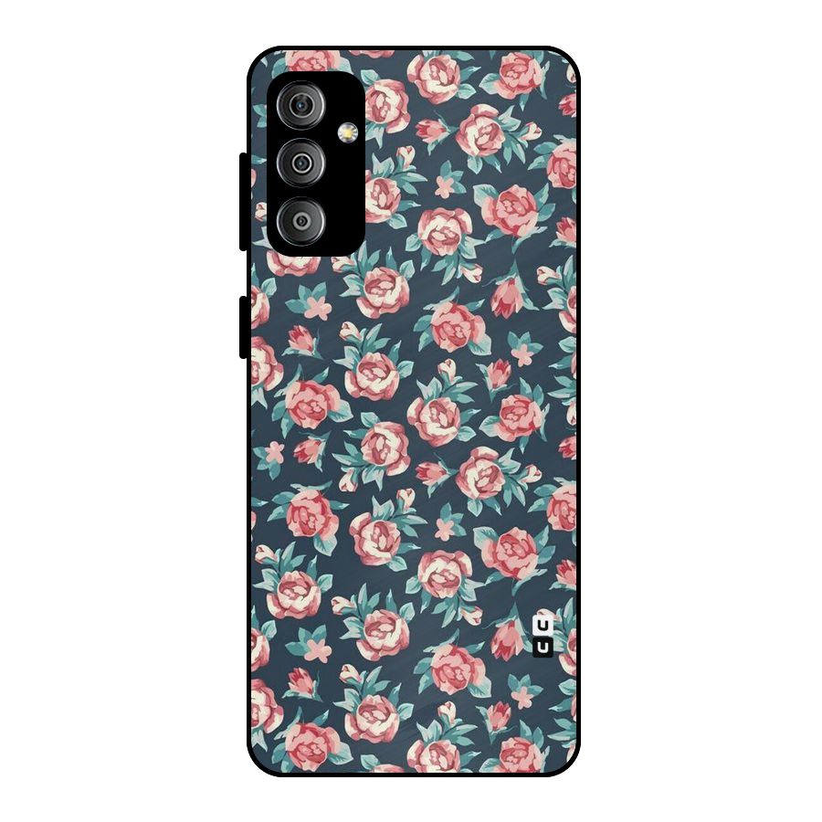 Floral Navy Bloom Metal Back Case for Galaxy F23
