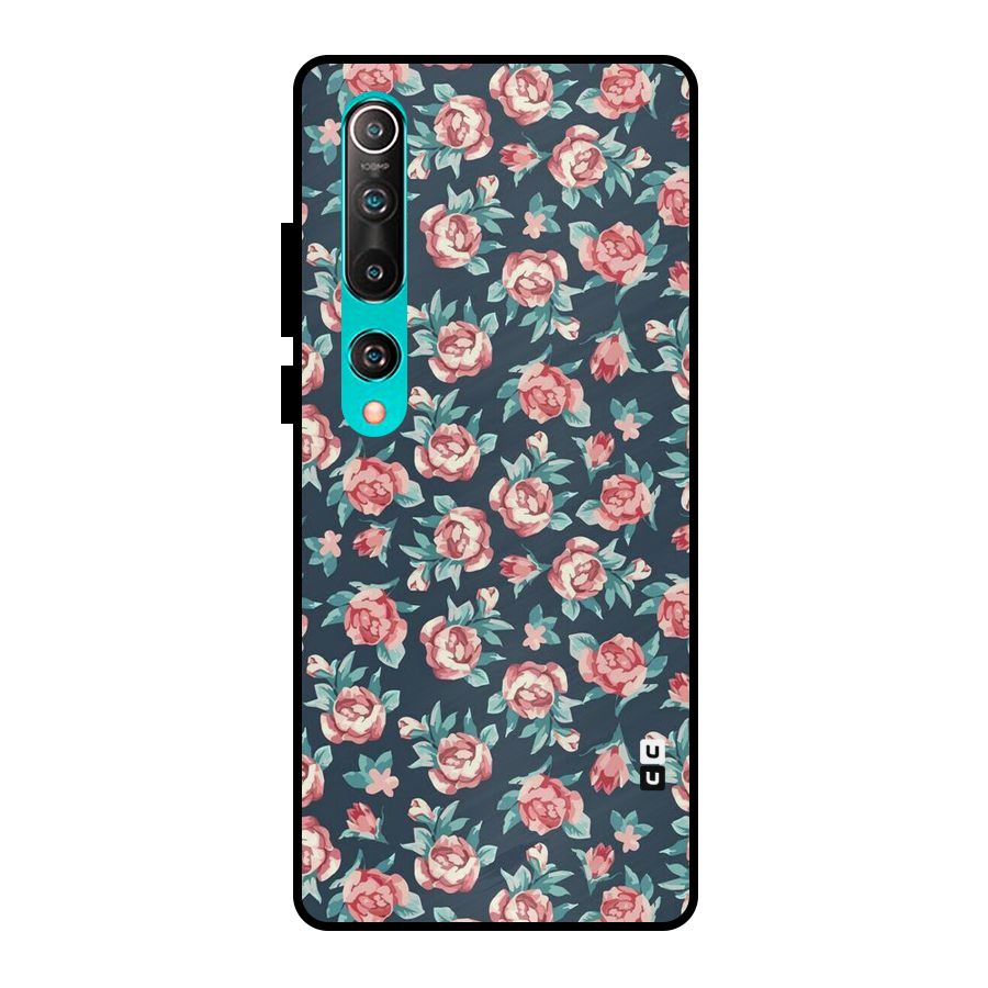 Floral Navy Bloom Metal Back Case for Mi 10