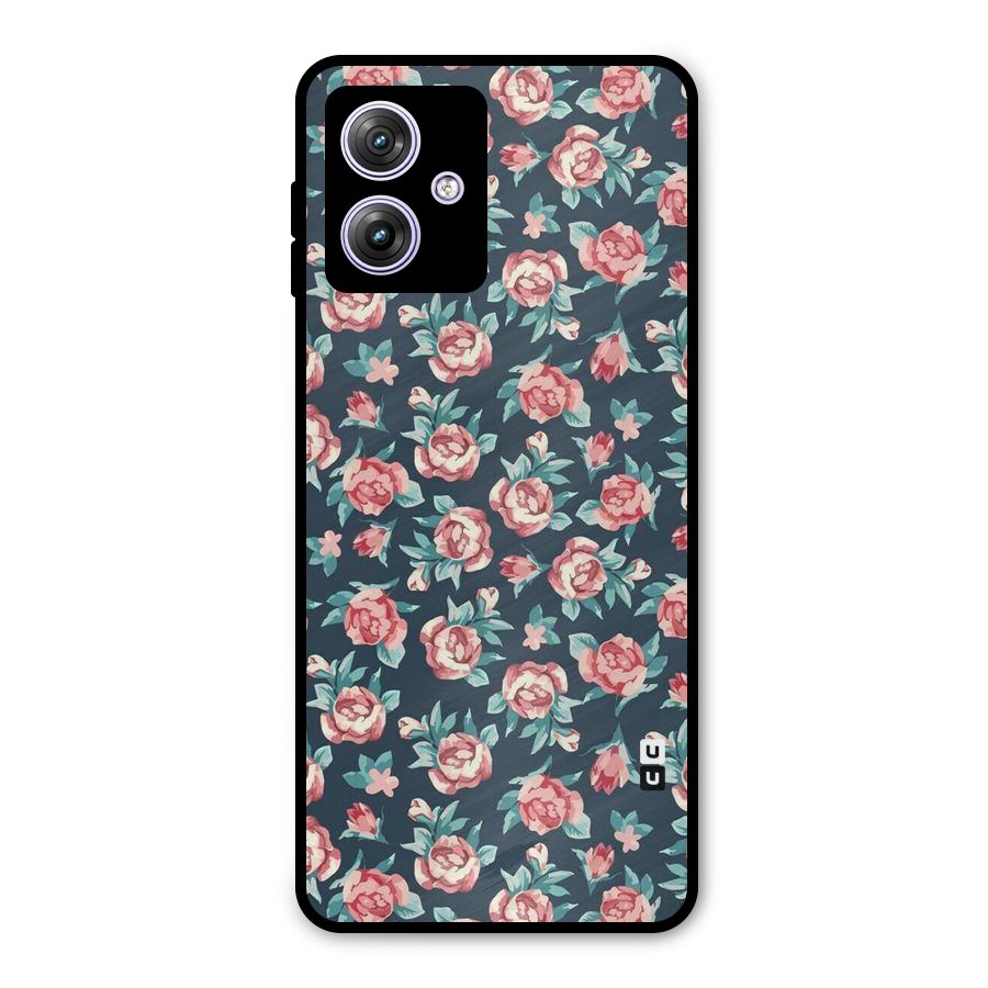 Floral Navy Bloom Metal Back Case for Moto G64
