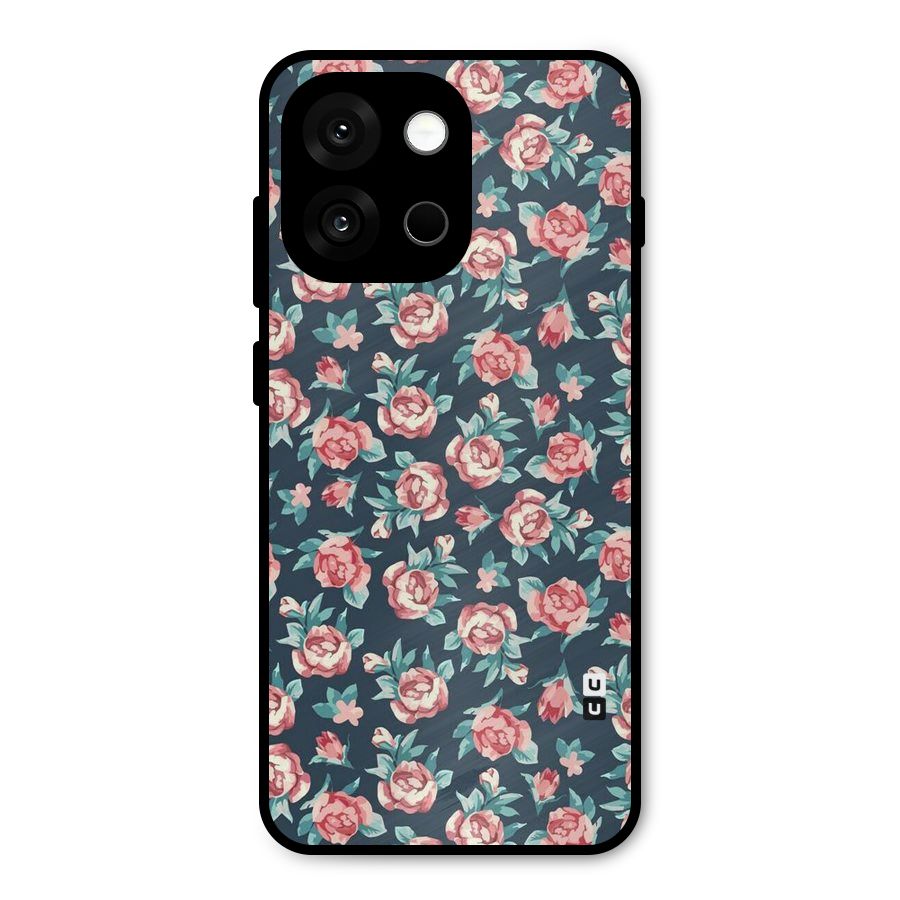 Floral Navy Bloom Metal Back Case for OnePlus 13s