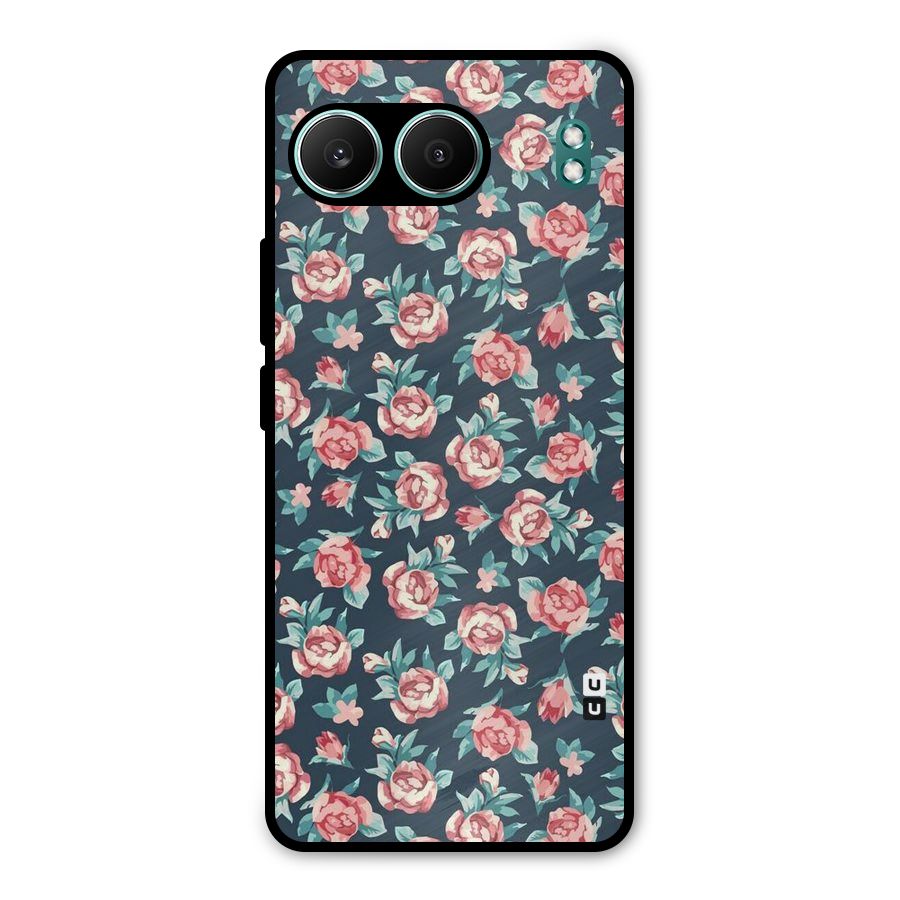 Floral Navy Bloom Metal Back Case for OnePlus Nord 4