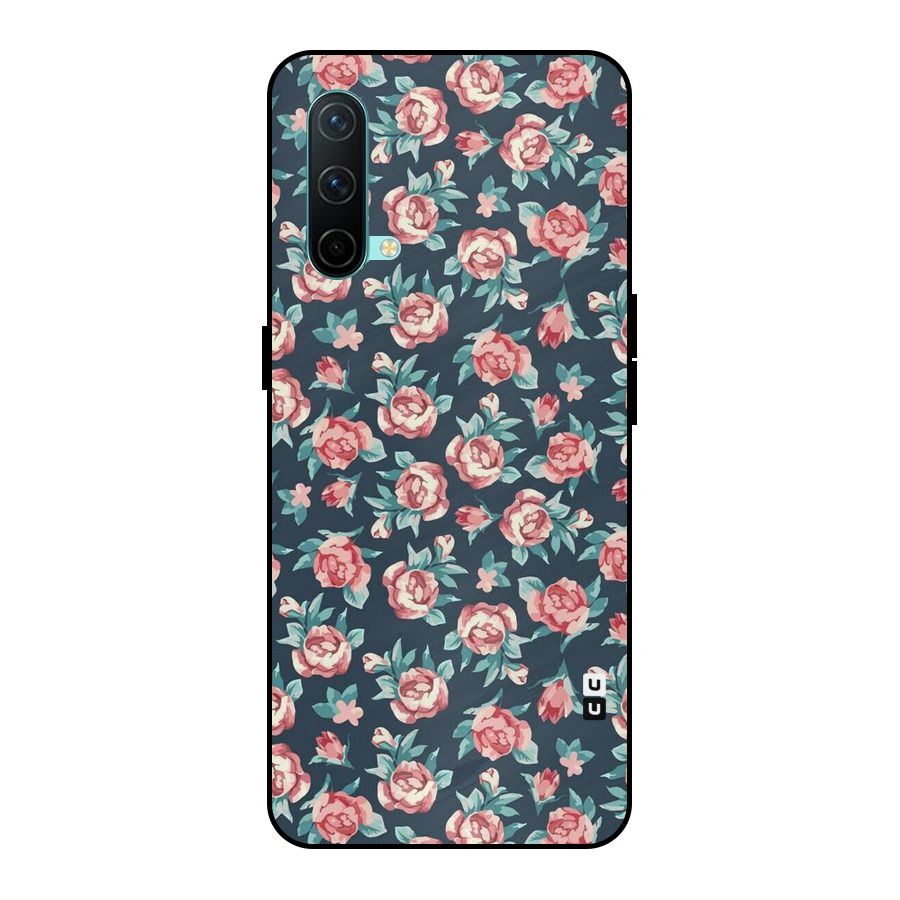 Floral Navy Bloom Metal Back Case for OnePlus Nord CE 5G