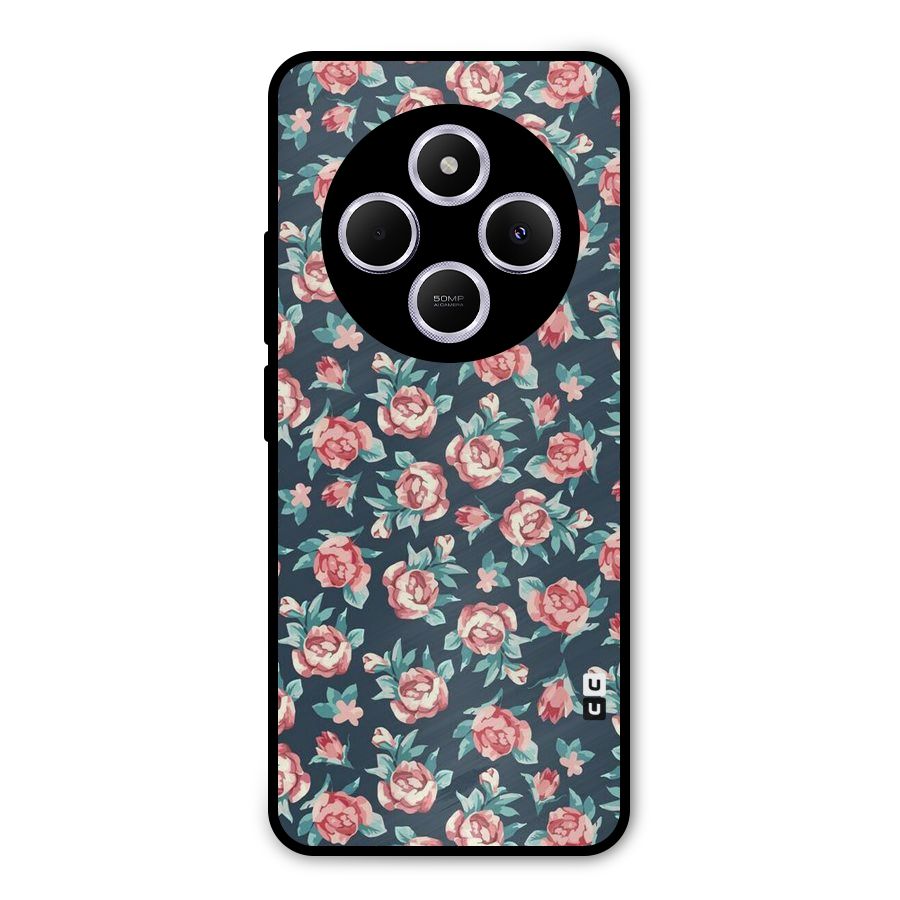 Floral Navy Bloom Metal Back Case for Poco M7
