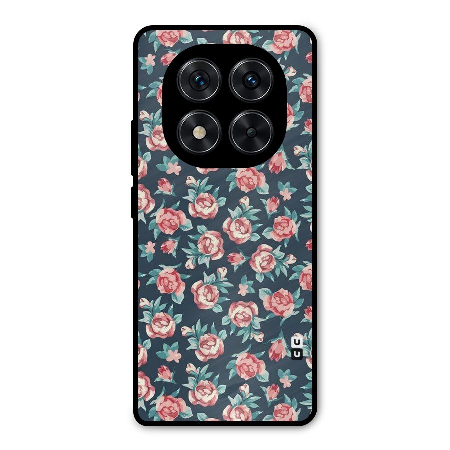 Floral Navy Bloom Metal Back Case for Redmi Note 14 Pro 5G