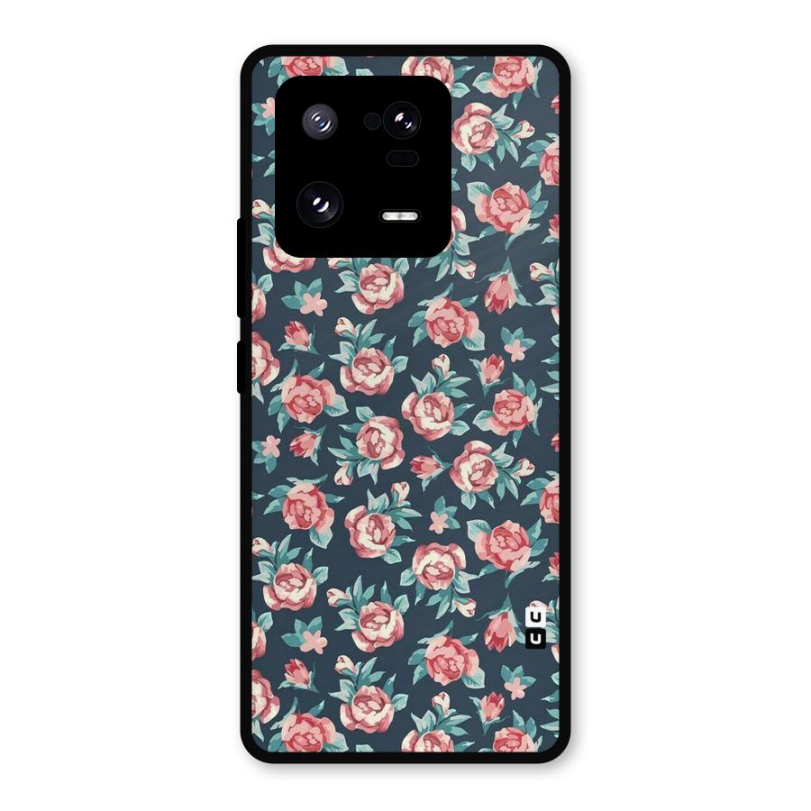 Floral Navy Bloom Metal Back Case for Xiaomi 13 Pro
