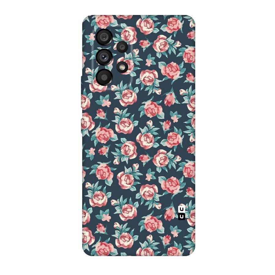 Floral Navy Bloom Original Polycarbonate Back Case for Galaxy A53 5G