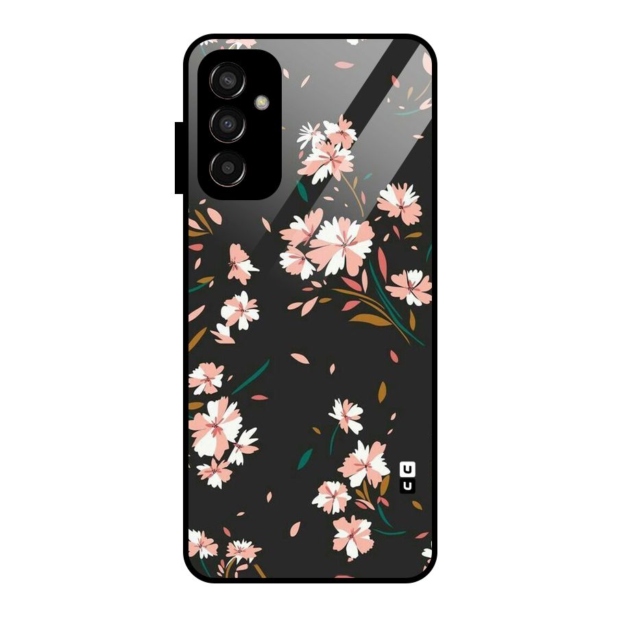Floral Petals Peach Glass Back Case for Galaxy F13