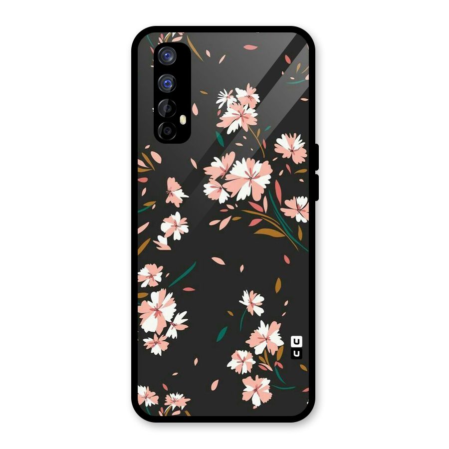 Floral Petals Peach Glass Back Case for Realme Narzo 20 Pro